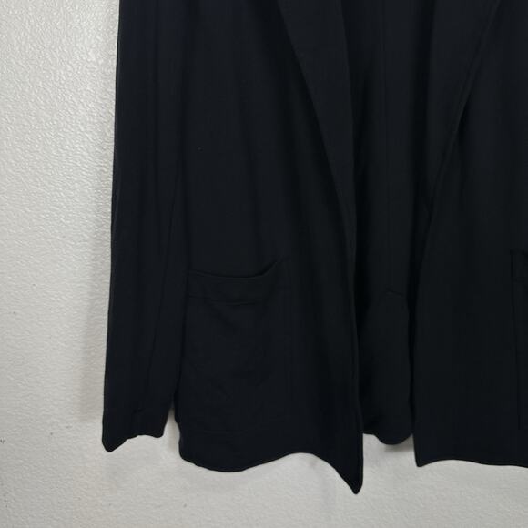Athleta Eastbound Blazer Women Size 16 Black Travel Jacket Knit Minimalist Knit - Picture 5 of 13